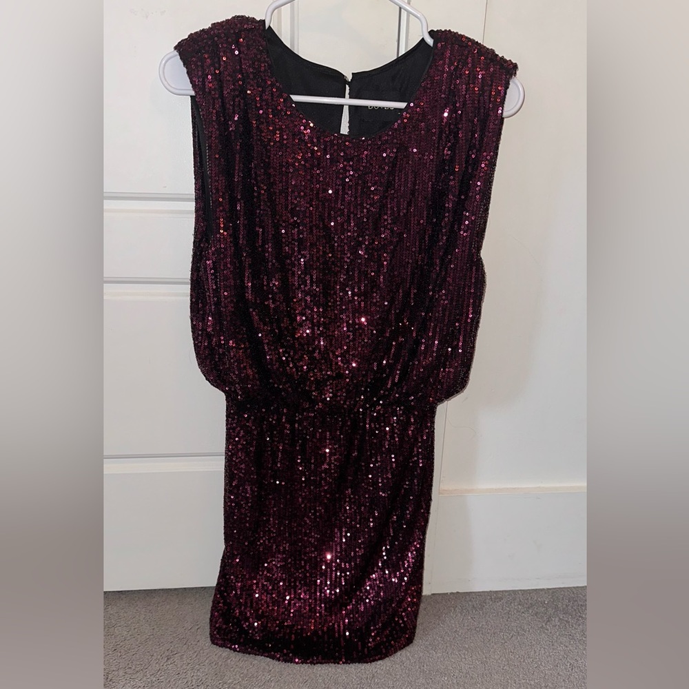 DO+BE size L black and pink sequin mini dress